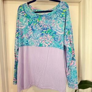 Lilly Pulitzer Finn Floral Long Sleeve Top XXL
